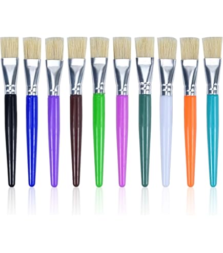 49032 Lot De 10 Pinceaux à Poils Naturels (tailles 2, 4, 6, 8