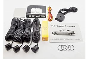 CISBO Front 4 Parking Sensors Audio Buzzer Kit with Illuminated Rocker Switch (WHITE)