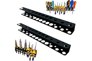Chenboow Support Mural de Tournevis 2 Pièces - Organisateur en Acier pour Outils - Étagère pour Garage
