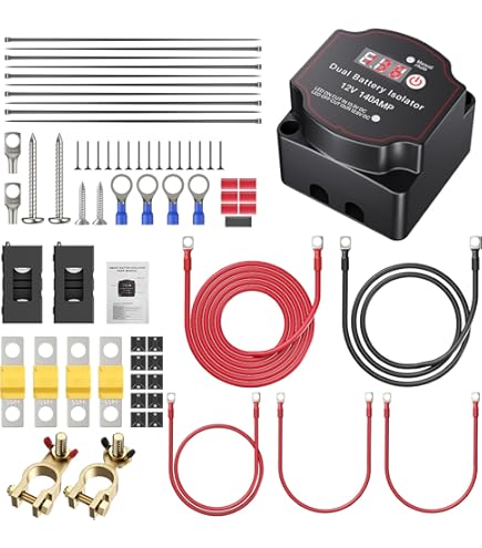 1mtr Split Charge Relay Kit 12v 140amp Intelligent M-Power Relay 110amp Cables E - Foto 5