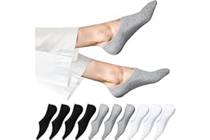 EKSHER 10 par No Show skarpety do sneakersów, niewidoczne, damskie, męskie, bawełniane, silikonowe, antypoślizgowe, na lato