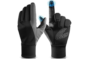 OZERO Gants Chauds d'hiver pour Hommes et Femmes conviennent à l'écran Tactile, Gants Coupe-Vent pour la Conduite sous Le Climat Froid, Le Cyclisme, Le Ski, Le Travail en Plein
