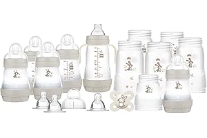 MAM Easy Start Biberons Anti-Coliques Auto-Stérilisants, Kit de Démarrage, Gris, L
