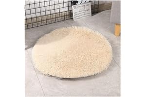 YAOTT Coperta in Peluche Morbido Confortevole per Gatti Cani Letto Tappeto Cuscino Rotondo Lavabile Animale Domestico Cuccia in Fondo Antiscivolo per Gatti e Cani Cachi D100cm