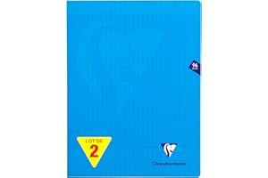 Clairefontaine 323360AMZC - Lote de 2 cuadernos con grapas Mimesys (24 x 32 cm, 96 páginas grandes azulejos – 90 g, cubierta de polietileno, color azul