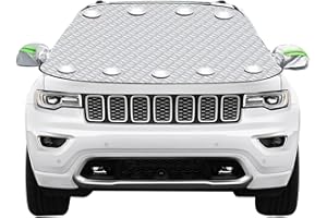 ‎GUFOLTIE Gufoltie Frontscheibenabdeckung Winter mit 9 Magnet Scheibenabdeckung Auto windschutzscheibenabdeckung mit Seitenspiegelabdeckung Fixierung Faltbare Winterabdeckung für Auto/SUVS (197 * 157 * 126cm)