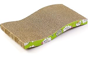 SKY-TOUCH Cat Scratcher, Cardboard Cat Scratching Pad, Cat Grinding Claw Interactive Ball Scratch Toy, Size 43 * 21.5 * 3cm