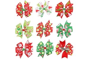 Longsing Clip di Capelli per Ragazza di Natale 8 Pezzi Belle Mollette Fiocco Fermagli Coccodrillo Accessori per Bambini Ragazze