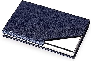 SAIZONE 1Porta Biglietti da Visita Tascabile, Portabigliettini da Visita Tascabile,Tasca Custodia per Carta con, Porta Carte di Credito in Acciaio Inossidabile, per Carta d'identità Bancaria –gemma blu
