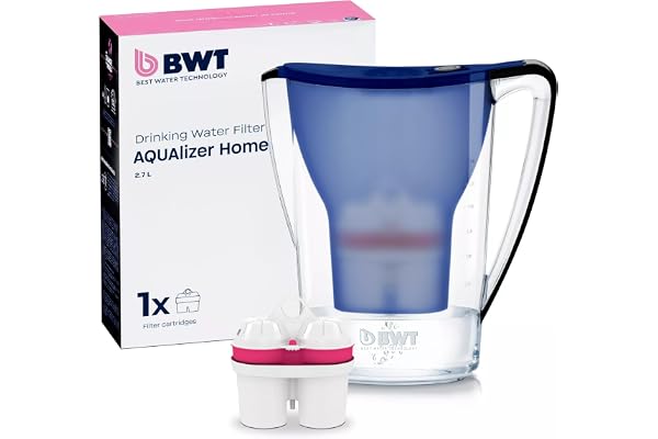 BWT AQUAlizer Home vattenfilter med 1 magnesiumfilterpatron, dricksvattenfilter för mat och dryck, filter för kalk, klor, bly och koppar
