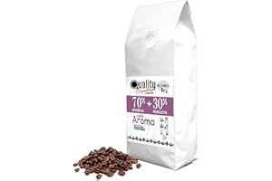 QUALITY ROASTERS COFFEES Café en grano natural "Aroma". 70% Arabica + 30% Robusta. Blend. Tostado artesanal. (1 Kg)