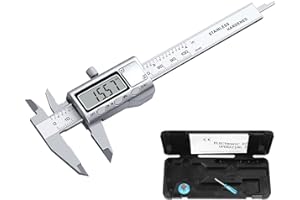 Neoteck Calibre Digital Pie de Rey Vernier Digital 100 mm Calibrador Electrónico de Acero Inoxidable inch/mm Herramienta de Medición para Longitud Ancho Profundidad Diámetro Interior Exterior
