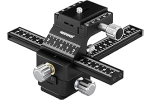 NEEWER 4-Way Macro Focusing Rail with Quick Release Plate for Arca Type, 1/4 Inch Thread for Macro Photography & Close-up Photography, Compatible with Canon Nikon Fujifilm Sony DSLR Mirrorless Camera