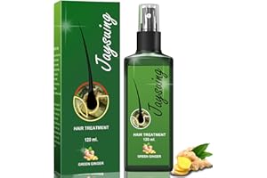 GOFLORDEN Huile de gingembre, Sérum de croissance capillaire au gingembre, Huile de croissance capillaire, Huile essentielle de gingembre pour le traitement de la chute des cheveux, 120ML