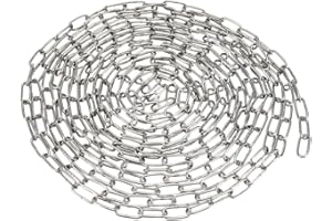 sourcing map Stainless Steel 304 Hardened Proof Coil Chain 9.84Ft Length 1.2mm Thickness Zinc Plated
