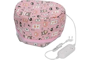 Liyeehao Cuffia per Capelli elettrica Cuffia Termica per Capelli Steamer Trattamento Profondo per Capelli Naturali Trattamento del Cuoio capelluto Spa Cura della Testa Calda(io)