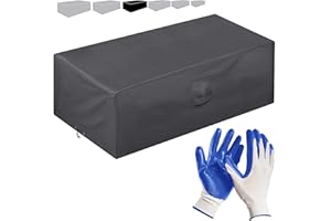 SMARTPEAS Funda Protectora para Muebles De Jardín 240 * 140 * 90Cm-Recubierta De PVC-Impermeable/Resistente A Los Rayos UV/Impermeable-con Aberturas De Ventilación + Guantes De Jardinería