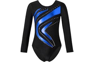 YiZYiF Ragazze Ginnastica Leotards Body Artistica Bambina Maniche Lunghe Completo Sportivo Body da Balletto Costume da Ballo Dancewear
