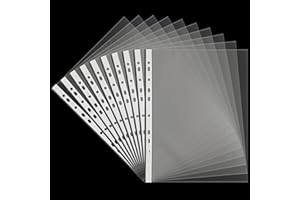 CYEER Lot de 400 Pochette Plastique A4, Pochettes Plastiques Perforées A4, Pochette Transparente A4, Pochette Plastique A4 Perforée