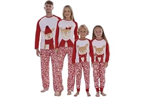 ChicWhisper Christmas Family Matching Pyjamas XMAS Adult Ladies Mens Kids Nightwear PJS 100% Cotton Set UK