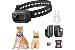 Yolansin 4K Katzenhalsbandkamera, WIFI Dag Kamera mit 64GB SD-Karte, Mini Haustier Kamera für Videoaufnahmen Hundehalsband Kamera für Haustierbedarf Kamera für Katzen Hunde Outdoor/Inoor Welpenbedarf