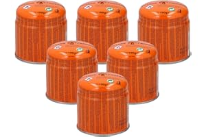 Taylor & Brown 6 x 190g Butane-Propane Mixture Pierceable Gas Cartridges for Camping Stoves With Gas Stop System Complies With EN 417
