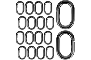 Lot de 12 mousquetons noirs et 12 anneaux porte-clés - Petits mousquetons - Pour porte-clés, accessoires de camping, portefeuilles, pièces de rechange