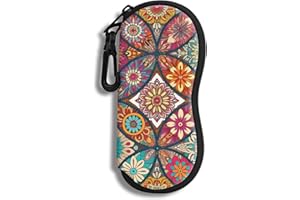 HION Estuche para anteojos Estuche suave para gafas de sol con clip para cinturón Estuche para anteojos con cremallera de neopreno Para Mujer y Hombre
