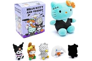 Joy Toy – Hello Kitty and Friends Halloween miniplysch 12 cm, i överraskningslåda – 1 blindlåda (slumpmässigt – motiv kan inte väljas!) - (5 mönster + 1 super sällsynt)
