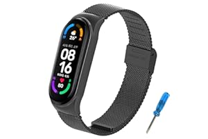 BDIG Cinturino Compatibile per Xiaomi Mi Band 5, Regolabile in Acciaio Inox Watch Cinturino di Ricambio per Mi Band 5