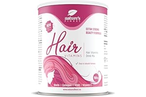 Nature's Finest by Nutrisslim Hair Vitamins, Accélère la Croissance des Cheveux, Dosage éLevé de Biotine 450 μG, Enrichi en Collagène, Sans Sucre - Pour des Cheveux Sains et Forts