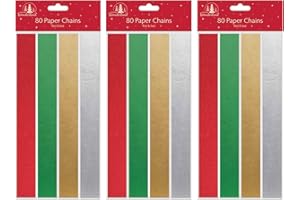 JMS we create smile (Pack of 240) Metallic Shiny Paper Chains Peel and Seal Chains Self Adhesive Shiny Foil Paper Chains Ideal for Xmas Party Decoration, Arts & Crafts Attractive Looks and Easy To use