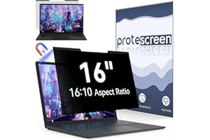 ‎PROTESCREEN Magnetischer Laptop Sichtschutz für 16 Zoll Seitenverhältnis 16:10 Computer Bildschirm, 16" Abnehmbarer Anti Blaulicht Blendschutz Blickschutzfolie Kompatibel mit Lenovo/HP/Dell/Acer/Samsung/Toshiba
