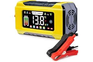 AIBEAU 15Amp Car Battery Charger & Maintainer, 12V/15A & 24V/8A Automatic Trickle Charger for AGM, Gel, Wet, LiFePO4, Lead Acid Batteries, UK Plug – Battery Reconditioning & Charging Unit