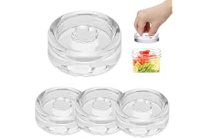 Aarcyye Fermentation en Verre pour la Fermentation, Poids en Verre pour Fermentation avec Large Ouverture, Lot de 4 Poids, Poids de Fermentation en Verre Kimchi, Poids en Verre de Décapage(Arrondi)