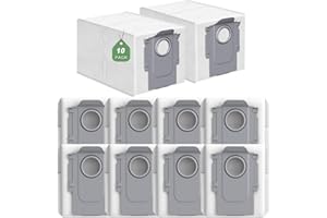 APZOVO 10 sztuk torebek do odkurzacza dla Roborock S8 MaxV Ultra, S8 Max Ultra, torebki do odkurzacza dla Roborock Saros 10R/Qrevo Curv/Qrevo Edge/Qrevo Pro/Qrevo MaxV/Qrevo Master/Qrevo S/Qrevo Slim