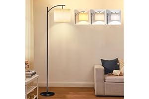 TONGLIN Lampadaire sur Pied Salon avec Ampoule LED 9W à 3 Températures de Couleur, Lampadaire avec Abat-jour Suspendu Réglable et Interrupteur au Pied, Lampe sur Pied pour Chambre, Bureau