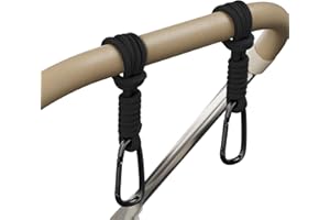 iBestgol Kinderwagen Haken, Universal Kinderwagenhaken für Taschen, Kinderwagen Taschen Halterung, Schwarz 2pc