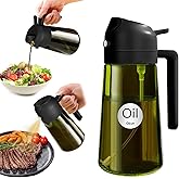 YARRAMATE Spruzzino Olio in Vetro Luce Blocco Scuro Verde per Friggitrice Aria 2 in 1, 470 ml Dosatore d'Oliva Bottiglia e Ol
