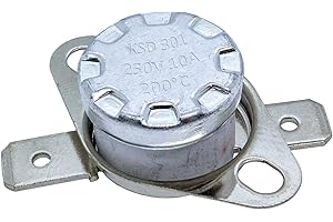 Lumonic Interrupteur thermique 200°C Contact NC 250V 10A Interrupteur de température thermostat KSD301 Bimétal Protection thermique