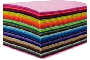 flic-flac 44PCS Assorted Color Felt Fabric Sheets Patchwork Sewing DIY Craft 1mm Thick (10 x 10 cm)