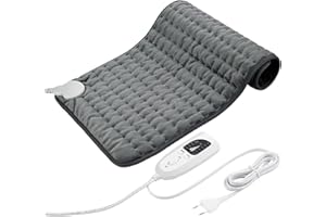 Manta Electrica Lumbar, Manta Calefactora en Seco y Húmedo para Espalda, Cuello, Hombros, Abdomen con Controlador, Franela Su