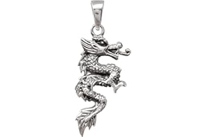TREASURE BAY TreasureBay 925 Sterling Silver Dragon Pendant Necklace for Men