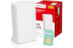 MERCUSYS MB110-4G N300 WiFi 4G Router with Free SIM card, TP-Link 300Mbps Wireless WiFi Router with Sim Slot, Plug & Play, Ethernet Port, Superfast 4G LTE Speed, 4G External Antenna Ports, App Control