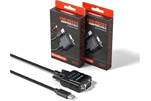DriverGenius SerialPulseX Convertidor USB-C a RS232 Serial (DB9) con 9 x Leds - para PLC, Robótica y Adquisición de Datos | Compatible con Windows 11 y macOS 15【2 Piezas/Paquete】