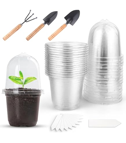 KAHEIGN 24 Pots De Plantes Carrés 7cm Multicolores Avec Plateaux - Idéal Succulentes
