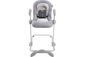 BEABA Béaba - Up and Down III - Baby Bouncer - Baby Chair and Swing seat - 12 Positions - Height Adjustable - Comfortable and Ergonomic - Unisex For Baby - Grey