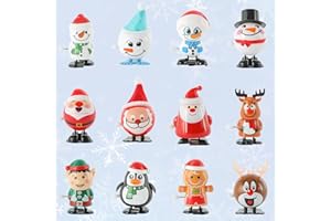 AUEJACKY 12 sztuk świąteczne zabawki do ciągnięcia na Boże Narodzenie zabawki do biegania i skakania zabawki na Boże Narodzenie przyjęcie bożonarodzeniowe, bałwan