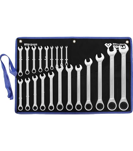 TOOLSTAR 4-in-1 Ratschen-Ringschlüssel - Mehrzweck-Kombischlüssel Aus Chrom-Vanadium-Stahl