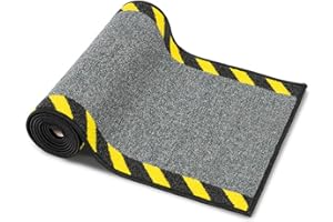 ETM Cable Management Protective Mat with Warning Border - Safety Mat for Office & Warehouse - Non-Slip, Washable Cable Bridge Black/Yellow
